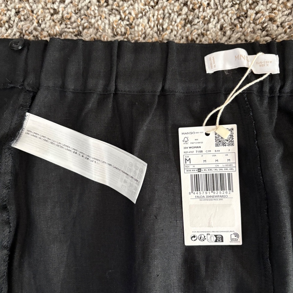 Mango Linen Midi Wrap Skirt - Size M - Picture 7 of 7